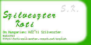 szilveszter koti business card